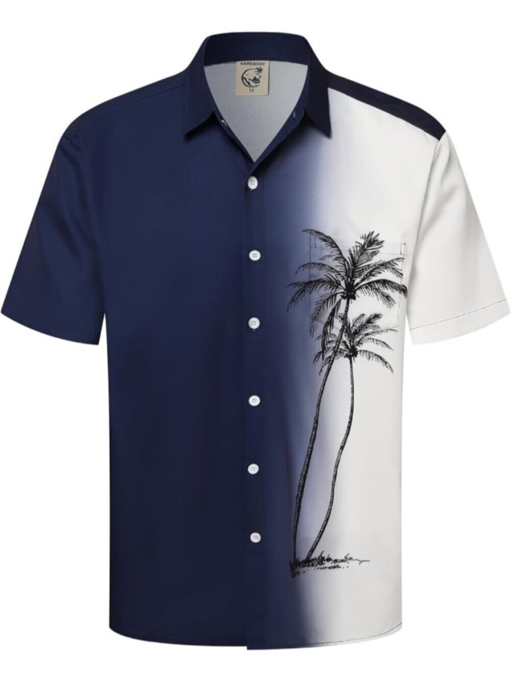 〽️Men's Blue 1 Hawaiian Short Sleeve Coconut Printed Button Down Casual Shirts